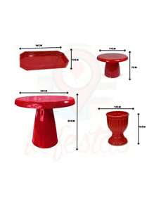 Party Kit 1 Slim Cake Stand 22x20 + 3 Mini Lapidated + 2 Roman Vases + 3 Mini Slim Cake - 黑色 - 查看 4