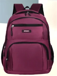 Fashion Men's And Women's Backpacks For All Seasons For Travel And School-6307 - 紫色 - 查看 3