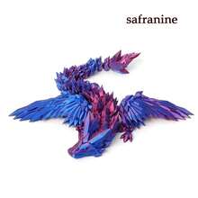 3D Printed Crystal Dragon With Wings, Joint Movable Dragon Toy, Creative Tabletop Decoration Hand Model - Multicolor - View 5
