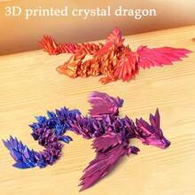 3D Printed Crystal Dragon With Wings, Joint Movable Dragon Toy, Creative Tabletop Decoration Hand Model - Multicolor - View 1