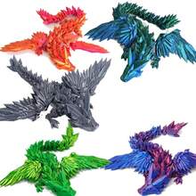 3D Printed Crystal Dragon With Wings, Joint Movable Dragon Toy, Creative Tabletop Decoration Hand Model - Multicolor - View 9