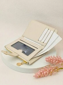 MINGYOU Fashionable Women Buckle Short Soft PU Leather Wallet. Mini Zipper Coin Wallet With Multiple Functions Cardholder Student Wallet For Women Wallet Purse Wallet Small Wallet - Apricot - View 7