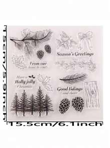 4pcs Transparent Stamp Supplier Selling At Low Price, Stamps For Making Stamps, Cards, Art Crafts, Clear Pattern Stamps, Reusable For Scrapbooking/Card Making - Black - View 7