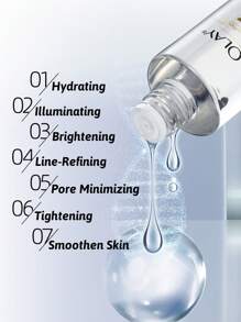 Olay Tônico facial 7 em 1, 150ml, hidratante e iluminador, fragrância suave, leve e de fácil absorção, formulado com vitamina B5 e niacinamida, ajuda a melhorar o tom da pele, reduzir linhas finas, antienvelhecimento, adequado para todos os tipos de pele, especialmente desenvolvido para peles maduras, usar de manhã e à noite como passo de tonificação na sua rotina de cuidados com a pele. - 150ml - Ver 4
