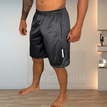 KIT OF 3 REFLECTIVE MEN'S SHORTS BLACK / GREY / NAVY BLUE CASUAL GYM - 彩色 - 查看 2