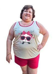 Women's Plus Size Pajamas Knitted Printed Wholesale Comfort - 彩色 - 查看 5