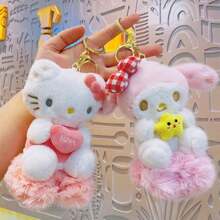 Sanrio Sanrio Plush Moon & Star Cloud Keychain Pendant Hello Kitty, My Melody Cartoon Couple Hanging Decor, Kuromi Anime Backpack Charm, Pochacco Fashion Party Doll Accessory