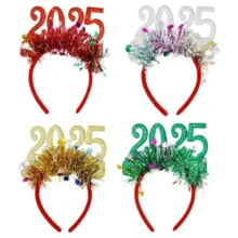 1 件圣诞头饰，2025 新年头饰，闪光彩色数字圣诞节和可爱派对头饰万圣节 - 彩色 - 查看 2