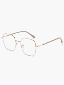 1 件男女通用金属方形休闲经典通勤复古风格眼镜