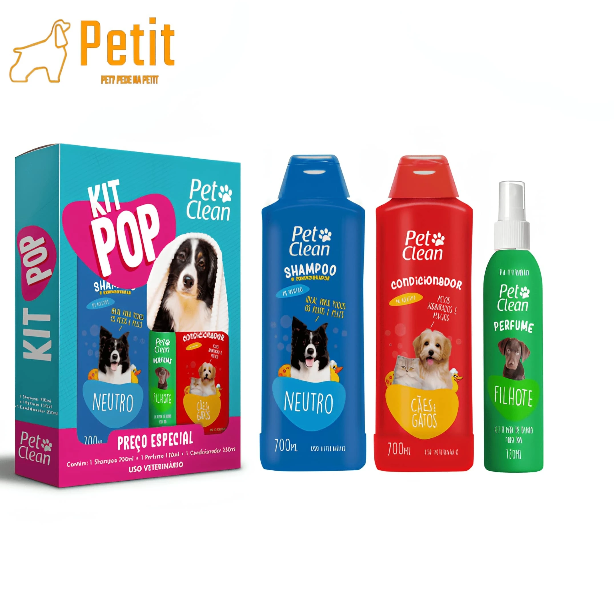 Pop Bath Kit 3 In 1 Premium Shampoo, Perfume And Conditioner For Dogs