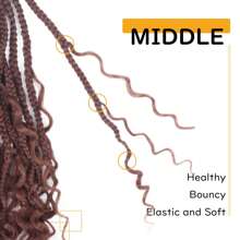 Goddess Box Braids Crochet Hair 8 Packs Crochet Box Braids Pre Looped Curly Ends Boho Style Synthetic Hair - 30# - 查看 4