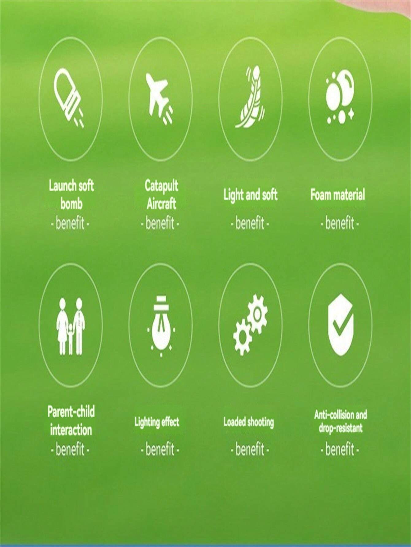 Kids Foam Throwing Airplane Launcher, Random Color Flying Airplane Toys