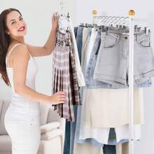 50PCS Estantería de pantalones Ganchos para Pantalones con Clip Perchas para Ropa 30CM Metal Ligero Resistent Antideslizantes Duradera Ajustables con Gancho Giratorio Perchas para Faldas Jeans Adultos Hogar,Perchas para Pantalones con Clip - Antideslizantes con Clips Ajustables Que no Deja Marcas Perchas de Metal Resistente Pantalones con Gancho Giratorio Perchas para Faldas y Jeans  Organizador de Armario - Plateado - Ver 10