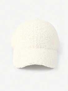 1pc New Women Winter Plush Baseball Cap, Solid Color Casual Snapback Hat, Fashionable & Versatile, Suitable For Large Head Circumference, Warm & Suitable For Outdoor Activities, Travel, Work