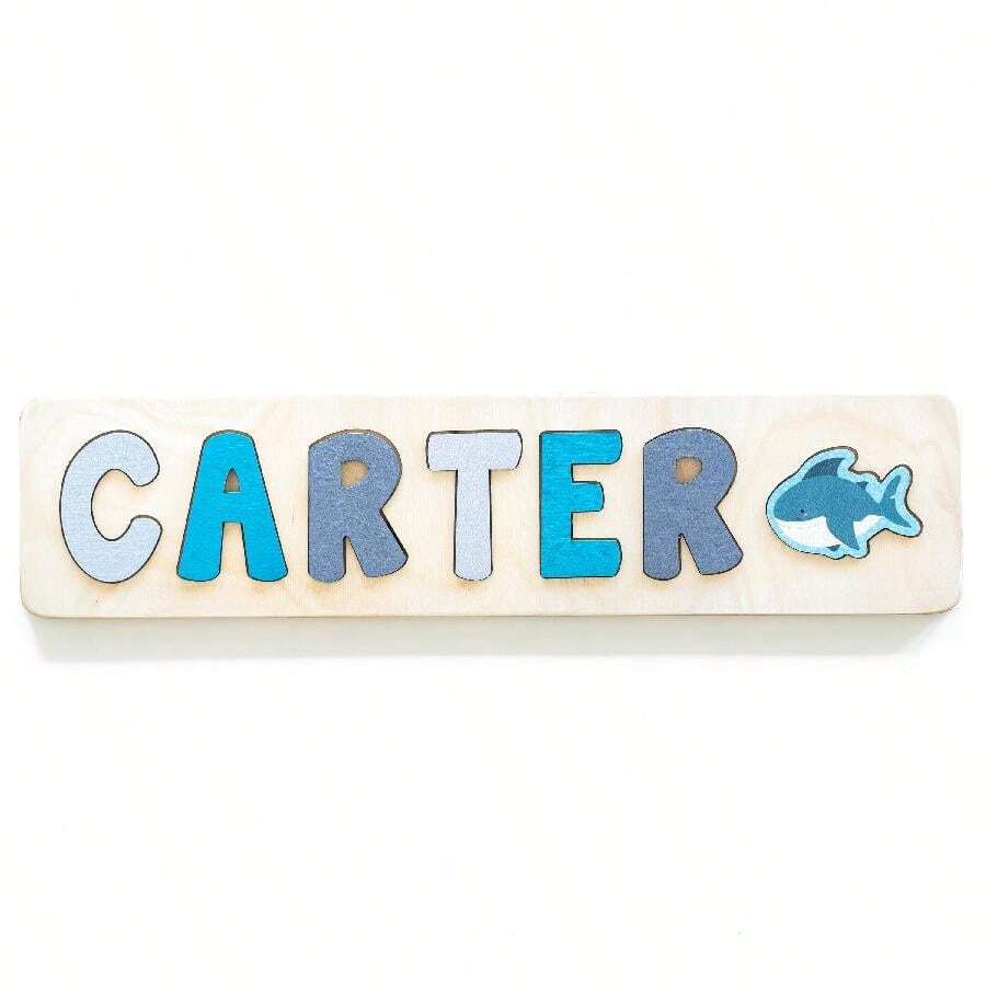1pc Customized Beechwood Name Puzzle Board, Easter Gift, Name Puzzle
