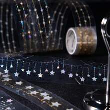 have a good day 1卷星光幕系列激光贴纸卷切割装饰相册美学礼品包装个性化笔记本拼贴卡片材料办公及学校用品 - 一包 - 查看 3