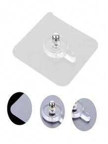 6 pezzi/set Ganci da parete adesivi in PVC trasparente senza chiodi, moderni accessori per appendere facili da installare senza trapano, viti in acciaio inossidabile, adesivi murali