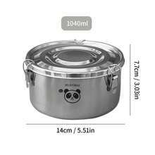 1 个圆形 304 不锈钢午餐盒，带盖和扣，可重复使用的水果沙拉食品储存容器盒，可用洗碗机清洗的大容量便当盒，适合成人和学生在学校、办公室、野餐和露营时使用