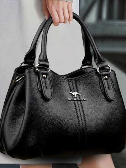 正品高品质奢华手袋设计师斜挎包大容量女士单肩包纯色皮革单肩包 2024，商务休闲女包，非常适合办公室商务和工作