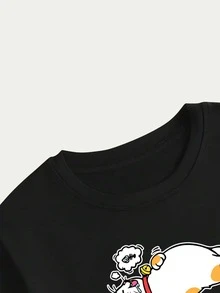 Kitten T-Shirt With Full Belly Print Premium Casual Comfort Short Sleeve Unisex T-Shirt - 黑色 - 查看 4