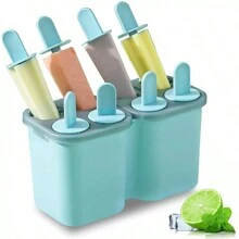 8 Piece DIY Popsicles Molds, Reusable Ice Pop Easy Release Ice Cream Mold - 紫色 - 查看 3