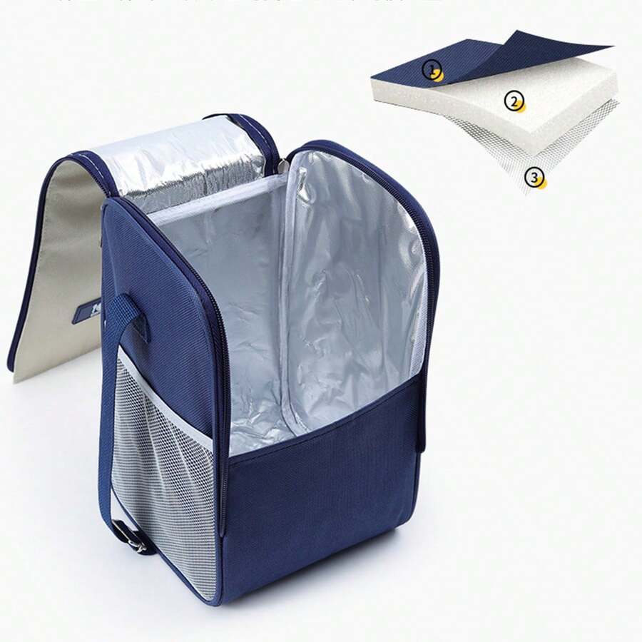 1pc 7.8L Lunch Box Bag, Large Capacity Insulated Lunch Box Tote With