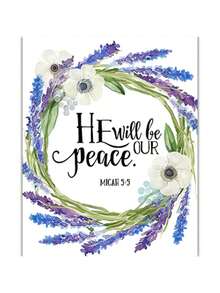 1 件植物圣经诗句海报印刷帆布画蝴蝶花卉基督教壁画励志名言图片适用于家庭房间装饰无框架