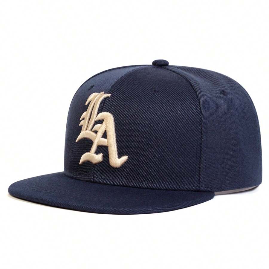 1Piece Men Gothic Letter LA Embroidered Hip Hop Hat Outdoor Adjustable Sunscreen Leisure Hat Spring Autumn Travel Tourism Beach Vacation - Màu xanh hải quân - Xem 1