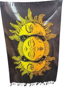 Yong Knit Beach Sarong Women's Beach Skirt Print Option 1 Size 1.1*1.7m - Màu xám đen - Xem 1