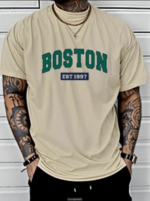 Boston 1997 Cotton T-Shirt Round Neck 30.1 Summer Top Men's Summer Clothing - 彩色 - 查看 2