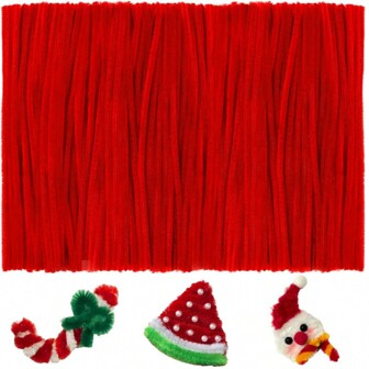 Value Pack 200/300/500pcs Red Pipe Cleaners With Tutorial Video, Pipe Cleaners For Crafts, Craft Supplies Multicolor Chenille Stems For Art&Craft Christmas DIY Projects, Christmas Craft Pipe Cleaners, Pipe Cleaners Chenille Stem, Pipe Cleaners Bulk, Art Pipe Cleaners For Creative Home Decoration Supplies Arts And Crafts