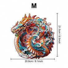 3D Chinese Dragon Wood Puzzle In Exquisite Paper Box - Asymmetrical Shaped Wooden Jigsaw Puzzle Toy, Unique Children's Educational Toy, Wall Decor, Holiday Gift, Christmas Present - Multicolor - View 13