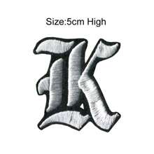 1 Pièce Optionnelle Alphabet Noir Edge Patch Brodé, Fer Sur/insignes, Vêtements Et Accessoires Décoration