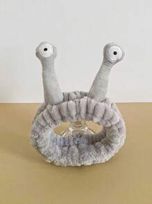 1 件趣味蜗牛图案可爱卡通天鹅绒发带，适合女孩、洗脸、护肤头带、美容、护肤产品、水疗、自我护理、护肤工具、面部护理、美容师用品、皮肤、洗面奶、面部 - 彩色 - 查看 3