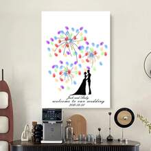 1 Stück Kreative Fingerabdruck DIY Finger Malerei Hochzeitsfeier Firmen Jahrestreffen personalisierter Fingerabdruck Anmeldung Baum, erhöht den Spaß, dekorative Malerei, Wohnzimmer, Schlafzimmer, Dekorationsposter, denkwürdig, bedeutungsvoll, Leinwand, ohne Rahmen, Valentinstag, Valentinstag Dekoration, Multifunktional, schimmelresistent, ornamental, exquisit, stilvolle, ideale Geschenke für sie, ihn, Freund, Freundin, Vater, Mutter, Familie, Freunde, Küche, Esszimmer, Schlafzimmer, Büro, Wohnzimmer, Zuhause, Garten, Teeraum, für Jahrestage, für Geburtstage, für Einweihung, für Abschluss, Weihnachtsdekoration, Herbst Zuhause Auffrischung, skandinavisch gemütliches Zuhause, warme Atmosphäre