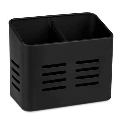 TIENDA EURASIA Escurridor Doble de Cubiertos, Negro, Acero Inoxidable, 16x9x13,5 cm - ✅ Entrega 24/72h a España (península)