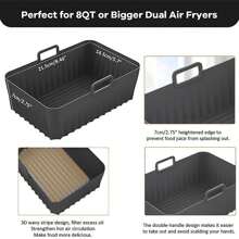 1pc/2pcs/3pcs Reusable Silicone Air Fryer Pot, Organic Silicone Air Fryer Cooking Mat, Air Fryer Accessories, Kitchen Supplies Replacement Non-Stick Baking Paper Liners For Air Fryer