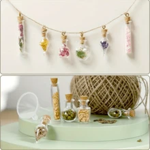 Mini Glass Bottle Set ,Multi Combination Set Mini Glass Spell Jars Set With Cork Stoppers - Bohemian Style Witchcraft Bottles For DIY Crafts, Includes Eye Screws, Funnel & Rope (Mixed Styles) Suitable For Making Pendants And Decorations