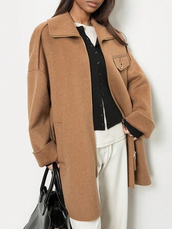 Women's Winter New Arrival Casual Loose Mid-Length Warm Knitted Coat