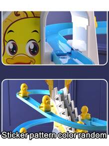 一套鸭子造型儿童玩具，适合攀爬楼梯和滑梯，带有重力坠落和音乐灯光效果，是理想的儿童生日礼物和益智玩具。 - 彩色 - 查看 4