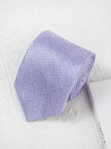 1pc Solid Color Casual Woven Tie, For All Seasons - Purple - View 7