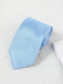 1pc Solid Color Casual Woven Tie, For All Seasons - Purple - View 2