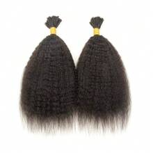 Tóc nối thẳng tự nhiên màu đen của Brazil, dài 16-26 inch - Không qua xử lý, Không có sợi ngang, Gói 50g để tết tóc - Natural Black - Xem 4