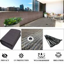 1PC High Quality Privacy Fence Screen Shade Cover Windscreen Mesh Garden Patio New HDPE For Outdoor Patio Deck Backyard Porch - Brown - View 3