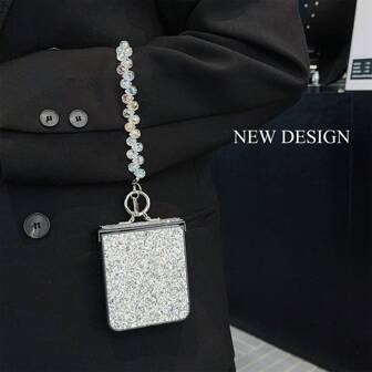 3 件套适用于三星 Galaxy Z Flip6。包括闪光黑色、银色和配套的水钻挂绳外壳。适用于三星 Galaxy Z Flip5/FLIP4/FLIP5/FLIP6