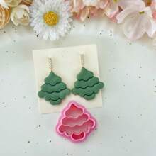 1 cái/4 cái Cây thông Noel Cây thông Noel dập nổi Đất sét Polymer ngày lễ Cây thông Noel dập nổi Đinh tán Giáng sinh - Cây thông Noel số 2 - Xem 11