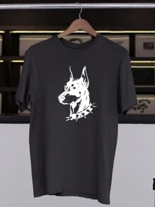 Dobermann Old School T-Shirt Stylish Skate Streetwear Skater Tumblr Various Colors 100% Cotton - 黑色 - 查看 2