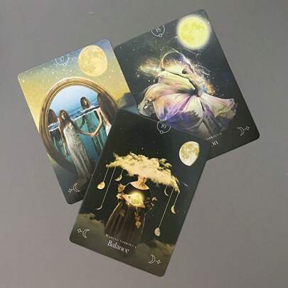 Queen Of The Moon Oracle Cards Divination Deck English Vision Edition Tarot Board Playing Game For Party Great Valentine's Gift Christmas Present