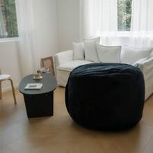 Puf sillón cama de 3 pies de diámetro (36"x36"x24") acogedor para adultos y niños, sillón perezoso de gran tamaño, sofá cama grande, relleno de espuma de alta densidad - Negro - Ver 5