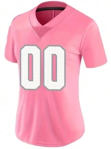 Customized Name And Number Women's Embroidered American Football Jersey Arizona Pink V-Neck Personalized Short Sleeved Shirt Party Game Training Competition Sports Top DIY S-XXL
